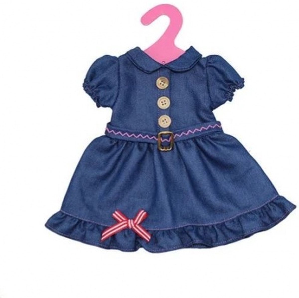 ApolloX babypoppenjurk denim 46 cm donkerblauw